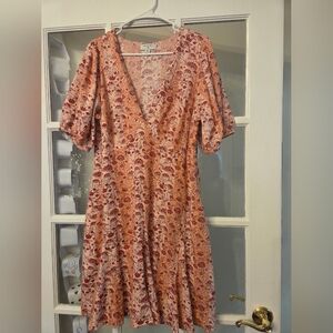 Floral V-Neck Dress Rhode Brand Size 18 With Pockets